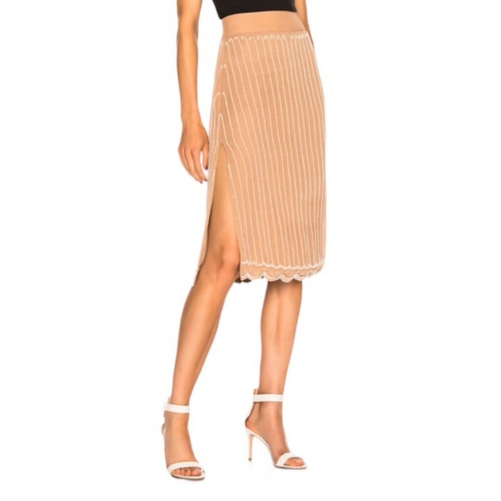 NWT Retrofete Revolve Dana Beaded Nude Midi Skirt Size Small